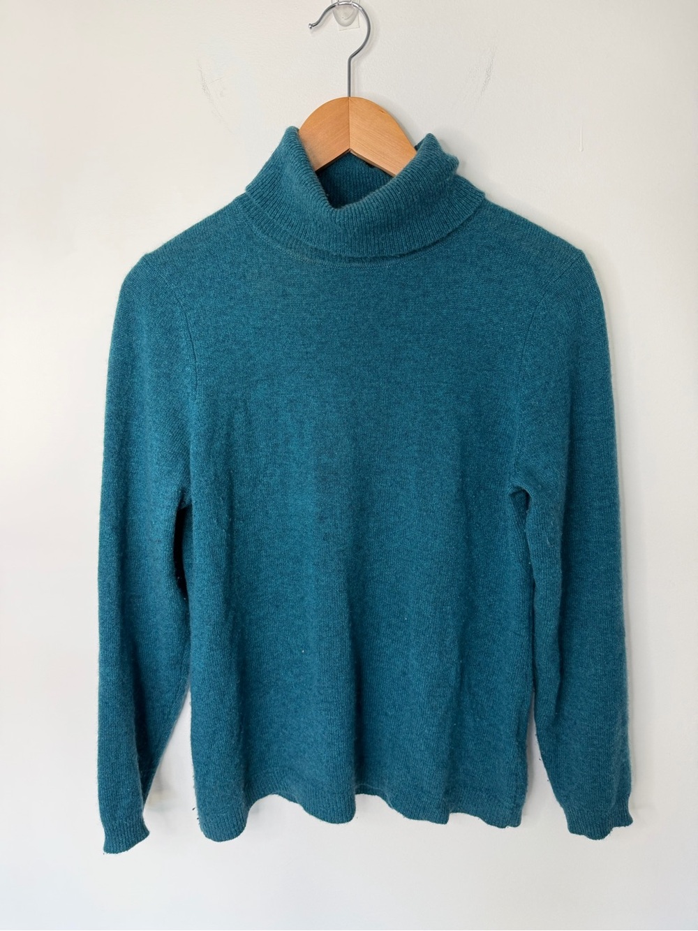 Charter Club Luxury 100% Cashmere Teal blue green Turtleneck Sweater Women’s M